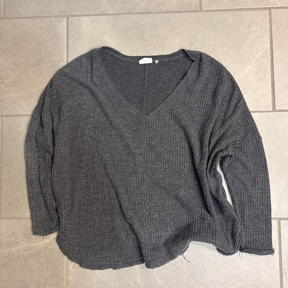 Out From Under Gray Waffle Knit Oversized Sweater Urban Outfitters M